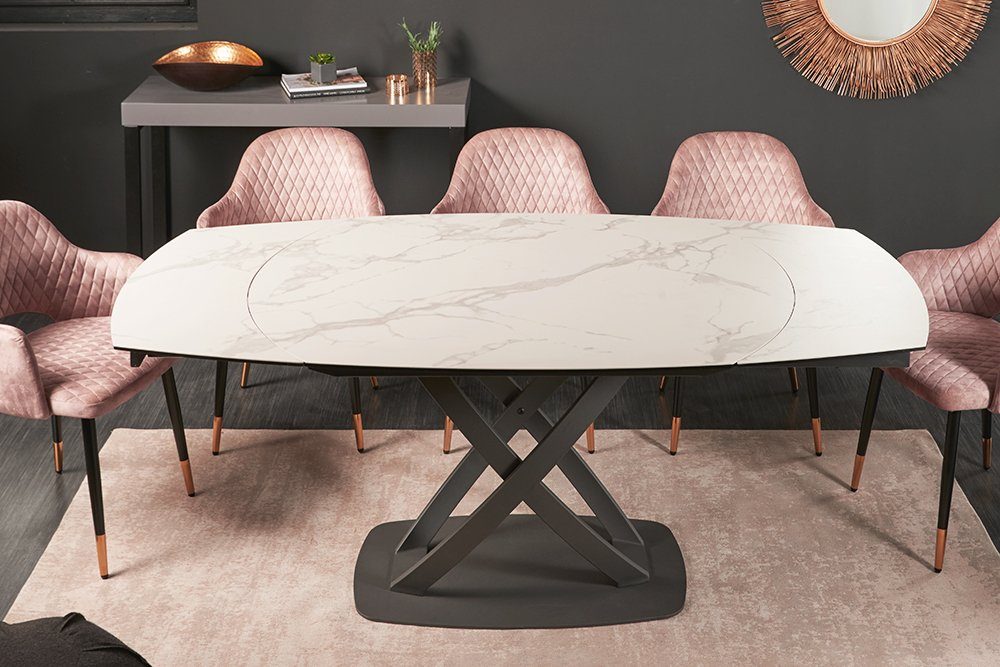 riessambiente Esstisch INCEPTION 130190cm taupe / schwarz